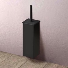 Toilet Brush Holder, Wall Mounted, Square, Matte Black